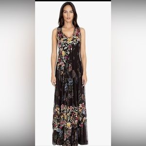 Johnny Was BIYA Women’s Rhioh Mesh Dress Brown Large